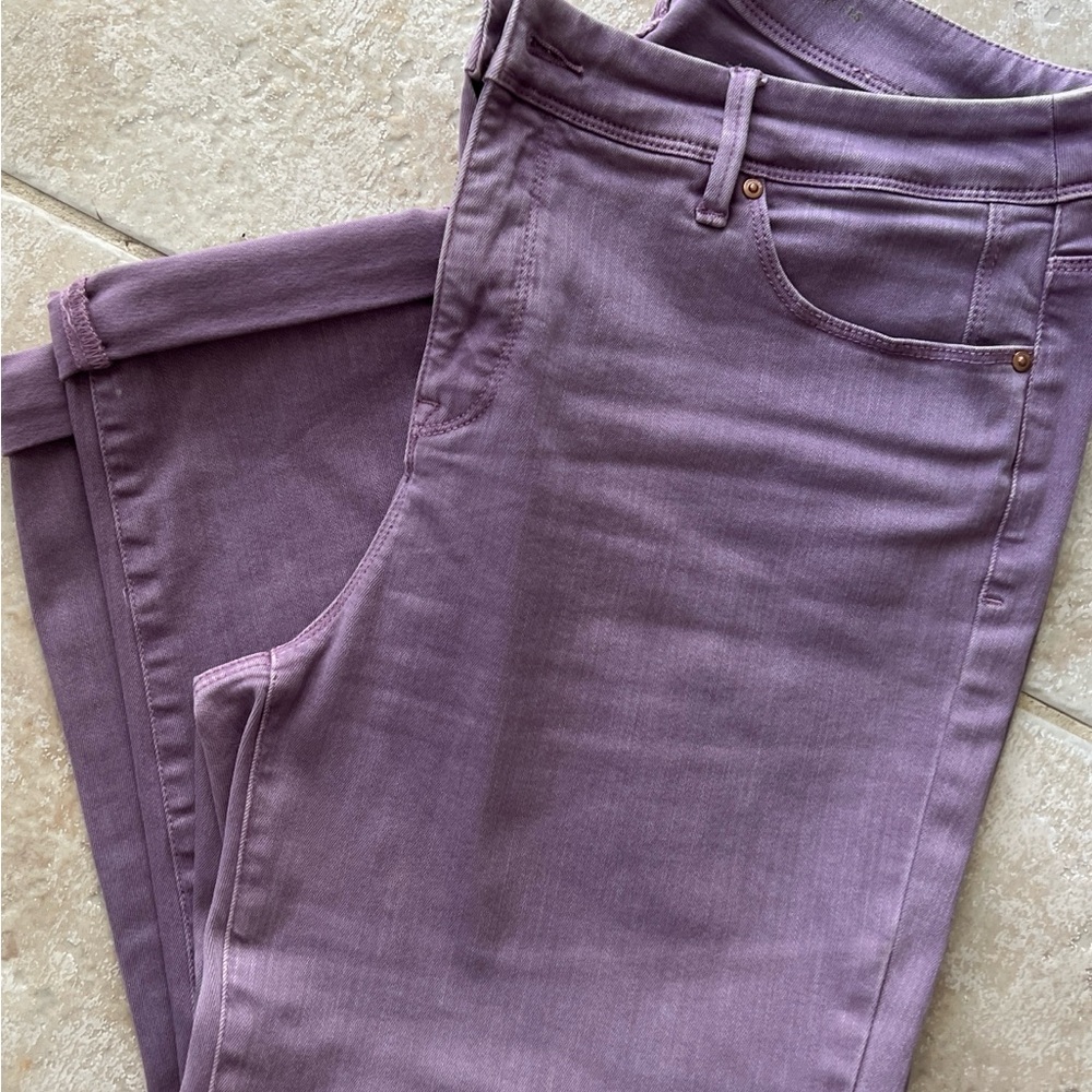 Chico’s Girlfriend Crop Jeans, Grape Color, Size 1.5